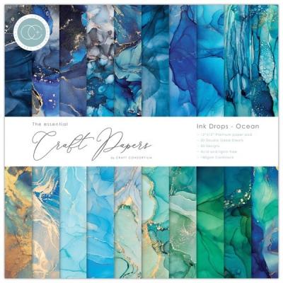 Craft Consortium Designpapier - Ink Drops Ocean Paper Pad